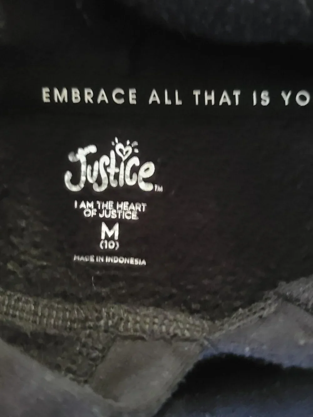 Justice Crop Hooded Jacket + Champion Short Sleeves Tee Girls Size M
